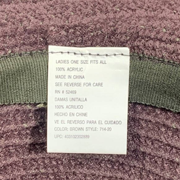 Womans Dusty Mauve Curl Brim Acrylic Bucket Derby Hat Beige Travel Classy EUC - Picture 7 of 8